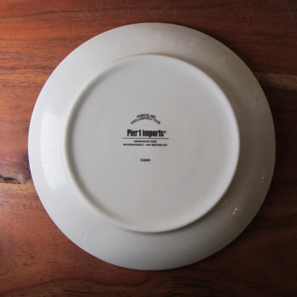 3 for $24 - pier 1 paisley bird red appetizer plate (W6359)